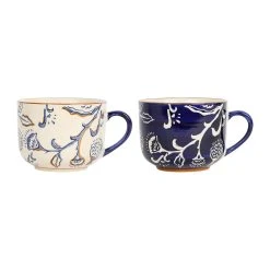 SEMA DESIGN Lot De 2 Tasses En Grès Indigo Et Blanc - Eterra