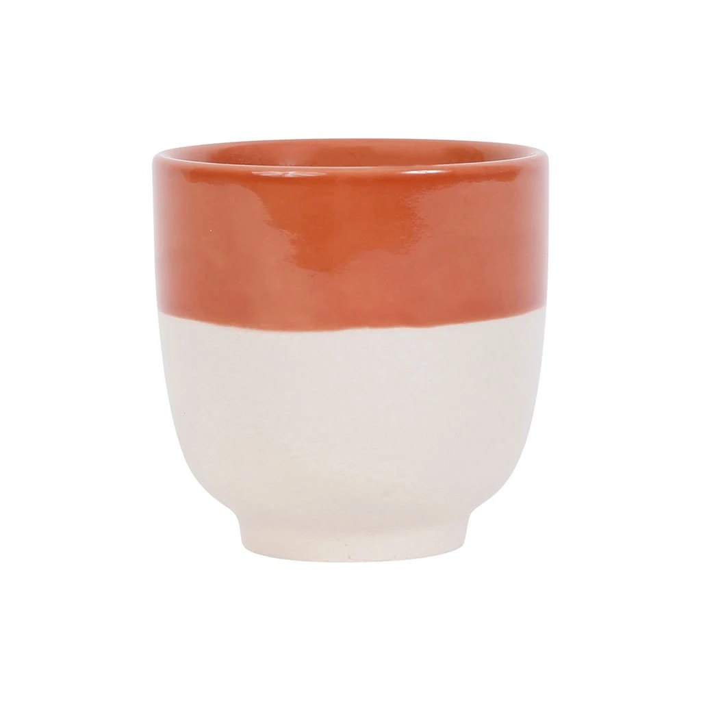 SEMA DESIGN Gobelet En Grès Terracotta Et Blanc - Crakel 3 SEMA DESIGN Gobelet En Grès Terracotta Et Blanc - Crakel