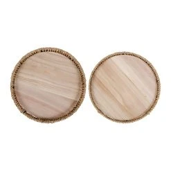 SEMA DESIGN Lot De 2 Plateaux En Jonc De Mer Et Bois