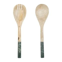 SEMA DESIGN Couverts à Salade En Manguier Naturel Et Vert