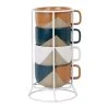 SEMA DESIGN Tasse à Thé Avec Support En Grès Indigo, Blanc Et Terracotta -courba -SEMA DESIGN Magasin 76109 DEB WEB