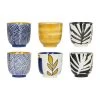SEMA DESIGN Gobelets (x6) Arty Folk Bleu 15cl En Gres -SEMA DESIGN Magasin 76442 DEB WEB