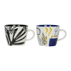 SEMA DESIGN Lot De 2 Tasses à Thé En Grès Bleu Et Blanc - Arty Folk