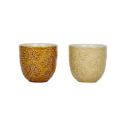 SEMA DESIGN Gobelet X2 En Gres Brunet Beige - Golden