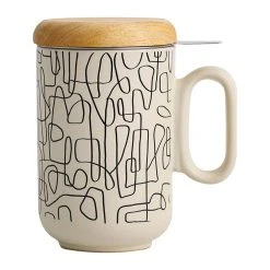 SEMA DESIGN Tisaniere En Grès Avec Filtre Blanc Cassé -ligne