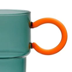 SEMA DESIGN Tasse à Thé En Verre émeraude Et Terracotta 33cl - Belle Vie -SEMA DESIGN Magasin 76779 DET01 WEB