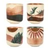 SEMA DESIGN Gobelets X4 Terracotta Et Vert 10cl En Porcelaine - Sweet Leaves -SEMA DESIGN Magasin 76892 DEB WEB