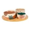 SEMA DESIGN Coupelles X4 En Porcelaine Et Plateau En Bambou - Sweet Leaves -SEMA DESIGN Magasin 76899 DEB WEB
