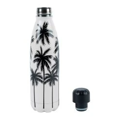 SEMA DESIGN Gourde Isotherme Palmier écru Et Noir 50cl En Inox - Palmea -SEMA DESIGN Magasin 76944 DET02 WEB