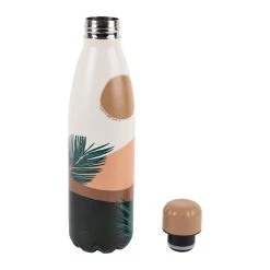 SEMA DESIGN Gourde Isotherme Sunset Terracotta Et Vert 50cl En Inox - Sweet Leaves -SEMA DESIGN Magasin 76945 DET02 WEB