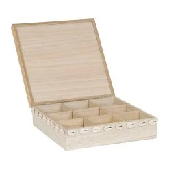 SEMA DESIGN Boite à Thé 9 Compartiments Sable Et Coquillages - Blue Sand -SEMA DESIGN Magasin 76966 DET02 WEB