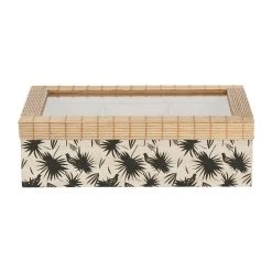 SEMA DESIGN Boite à Thé 6 Compartiments Palmea Noir Et Naturel