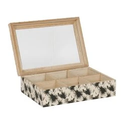 SEMA DESIGN Boite à Thé 6 Compartiments Palmea Noir Et Naturel -SEMA DESIGN Magasin 76967 DET02 WEB
