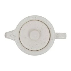 SEMA DESIGN Théière Avec Filtre Blanc Moucheté 1.15l En Grès Et Dessous En Bois - Nordika -SEMA DESIGN Magasin 76989 DET03 WEB