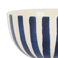 SEMA DESIGN Bols X4 Rayé Bleu Et Beige 32.5cl En Grès - Blue Sand -SEMA DESIGN Magasin 77005 DET01 WEB