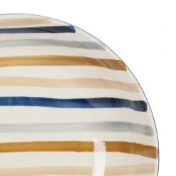 SEMA DESIGN Coupes X2 Rayé Bleu Et Beige D22cm En Grès - Blue Sand -SEMA DESIGN Magasin 77009 DET02 WEB