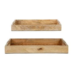 SEMA DESIGN Plateaux X2 Terracotta En Bois De Manguier - Sweet Leaves -SEMA DESIGN Magasin 77074 DET02 WEB